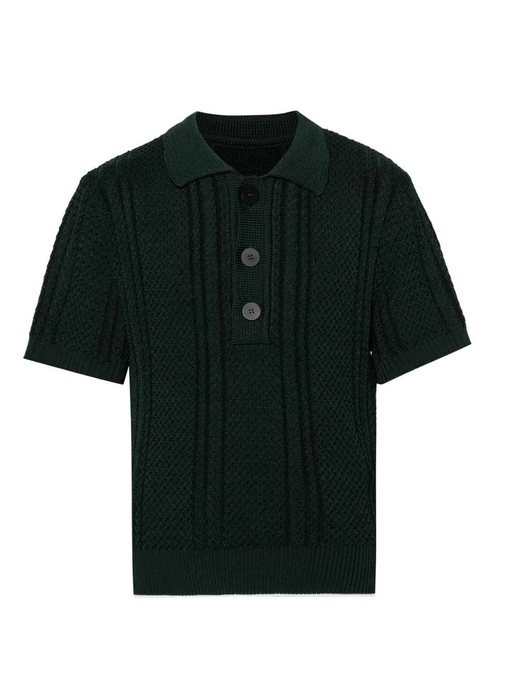 Jacquemus Dark Green Short-Sleeve Knit Polo Shirt